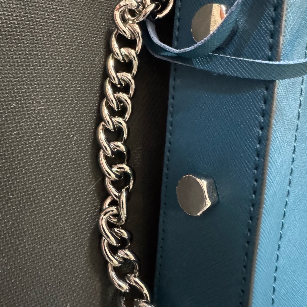 Rebecca Minkoff Blue Crossbody Bag with Silver Chain- BRAND NEW NEVER USED - Picture 9 of 9
